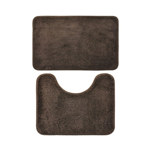 Leodye Bathroom Rugs Set 2 Pieces,Thin Bathroom Mats,Toilet Rugs,Quick Dry,Non-Slip,Machine Washable,Low Pile,Absorbent Bath Mats,Shower,Sink,Home Decor Accessories-15.7*23.6IN/19.7*15.7IN