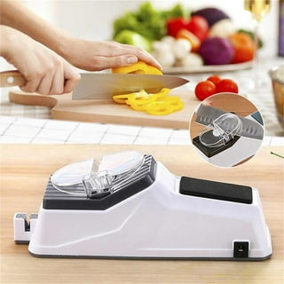 MOUSOU Electric Knife Sharpener kitchen Knife Sharpening Professional Knife  Sharpener Electric Tool for Chef Knife for Straight and Flat Knives  White(Upgraded) not for Ceramic Serrated Knives 