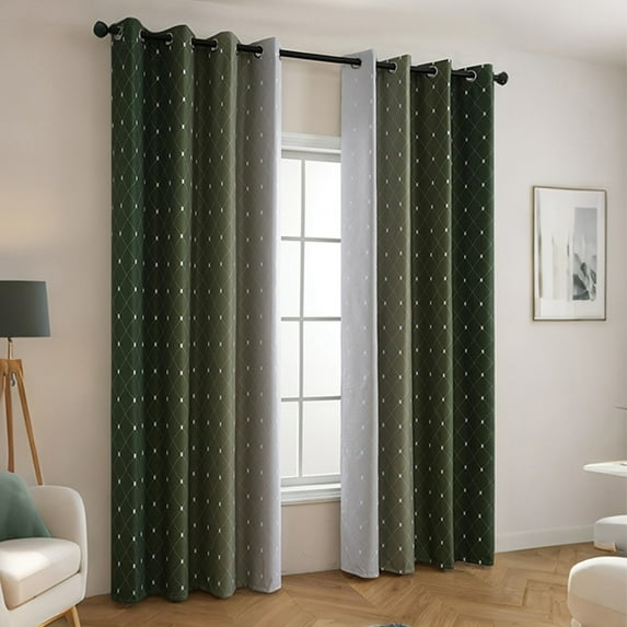 Leodye Blackout Curtains for Bedroom,Ombre Room Darkening Curtains for Living Room Grommet Window Curtains 63x52 Inches ,thermal Insulated Gradient Drapes