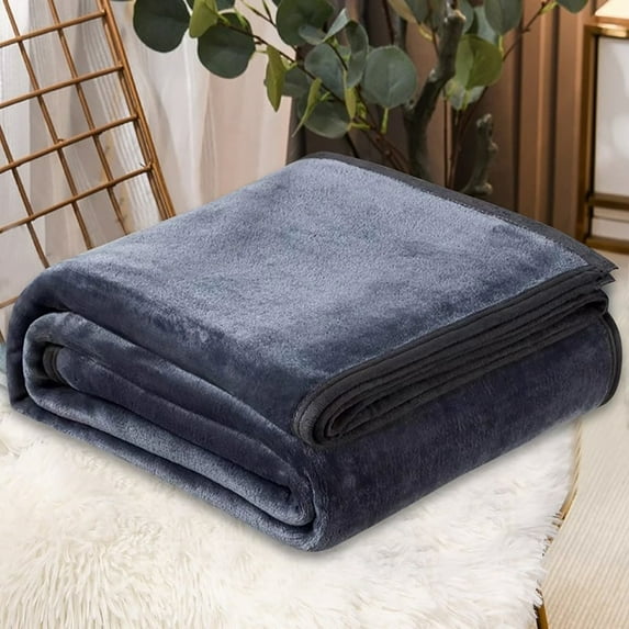 Leodye Blanket Soft Warm Solid Warm Micro Plush Fleece Blanket Throw Rug Sofa Bedding 70x101cm
