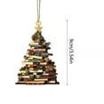 thumbnail image 1 of Leodye Book Stack Pendant for Christmas Decorations 1Pcs, 3.54 Inches Christmas Tree Book-Shape Pendant, Acrylic Car Fireplaces Christmas Tree Ornaments, Book Lover Ornaments, Stacked Books Decor, 1 of 2