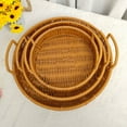 thumbnail image 1 of Leodye Cane Woven Storage Basket Woven Storage Table Top Sum Dried Fruit Snack Storage Fruit Happiness Gift Tray Afternoon Storage Basket for kitchen decor, 1 of 6