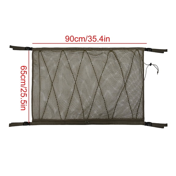 Leodye Car Ceiling Storage Net Car Ceiling Cargo Net Pocket Car Roof Storage Organizer with Zipper Buckle SUV Storage Bag