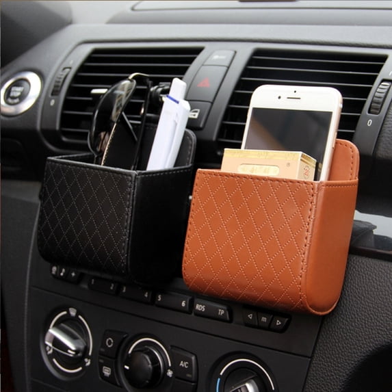 Leodye Car Organizer , Car Seat Back Tissue Box and Storage Hook, Multifunctional Car Organizer for Hold Phone,Snacks, Drinks, Handbag, Compatible with Most Vehicles