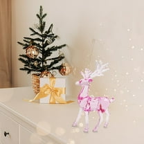 Leodye Christmas Reindeer Figurines Decoration,Christmas Acrylic Reindeer Figurines,Christmas Acrylic Reindeer Figurine Clear Standing Deer,for Holiday Christmas Decor