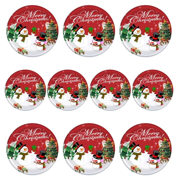 Leodye Christmas Snowman Party Tableware Set - 10PCS Christmas themed party decor Christmas snowman tray