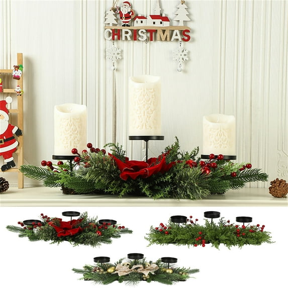 Leodye Christmas Three-legged Candlestick , Christmas Centerpieces for Tables