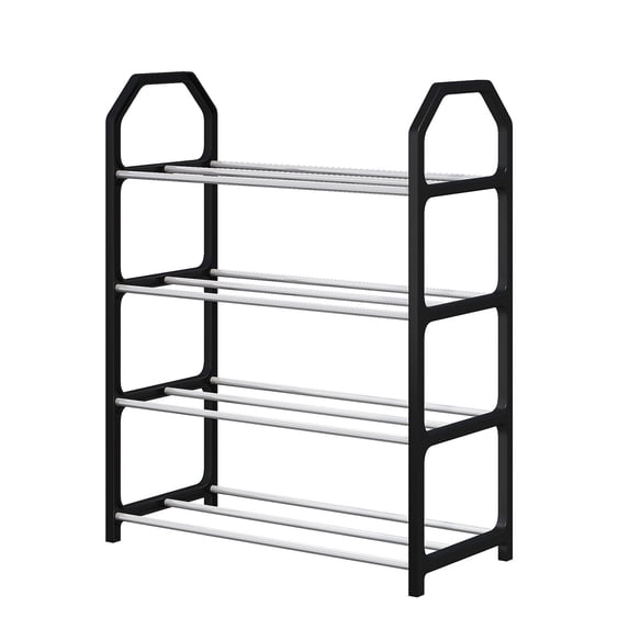 Leodye Clearance Under $2.00 Shoe Rack Shoe Rack Storage Organizer with 4 Tiers Metal Shelves for Bedroom Closet Entry Dorm Room