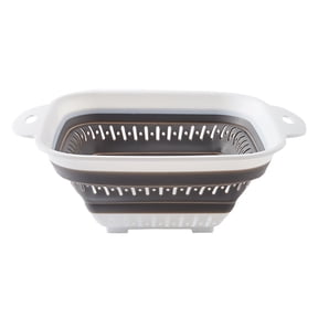 Leodye Collapsible Colander Strainer with Plastic Handles Foldable Storage Basket