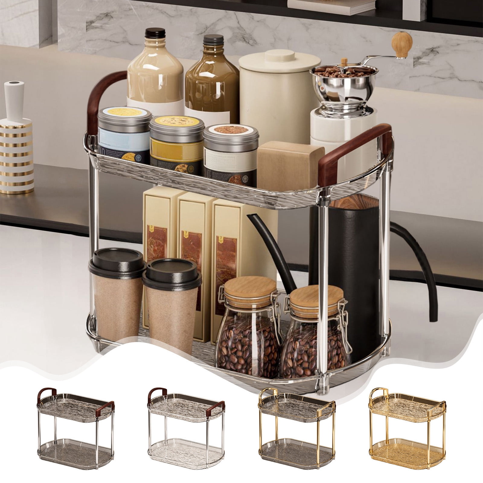 Leodye Counter Organizer – 2-Tier Shelf , Matcha Station, Bathroom Sink ...