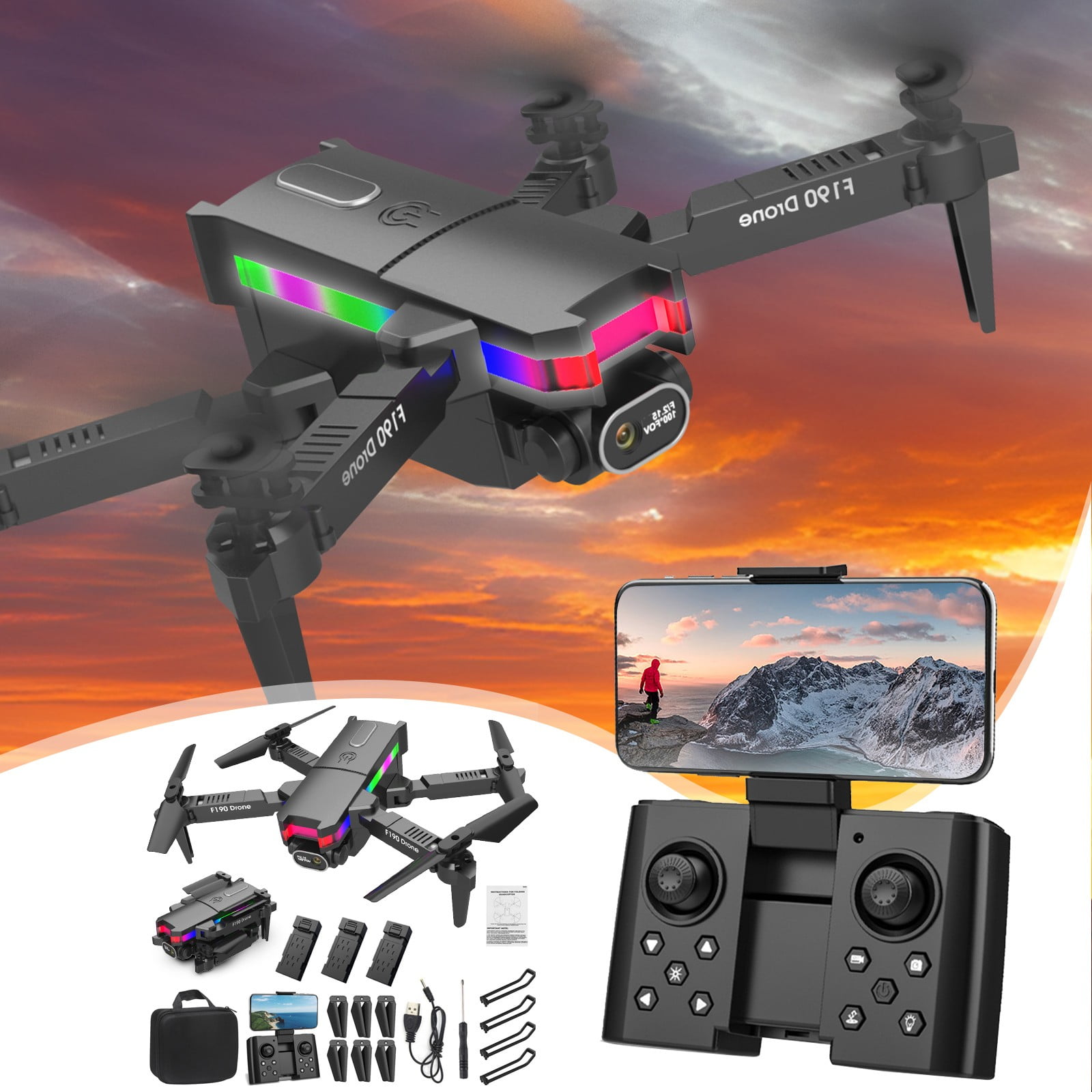 Leodye Drone with Daul 4K HD FPV Camera Remote Control Toys Gifts for ...