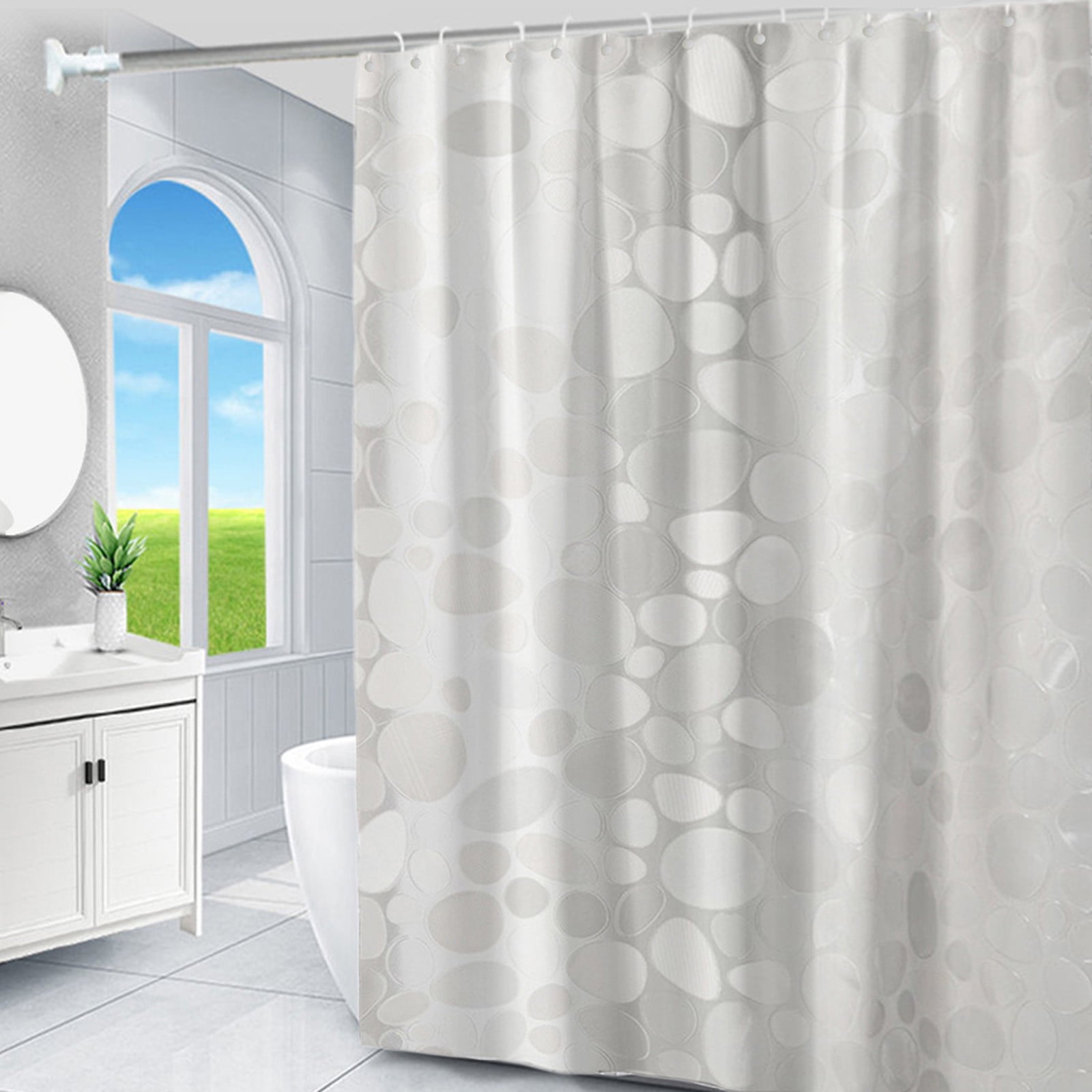 Leodye EVA Thick Frosted Pebbles Shower Curtain Liner, Waterproof ...