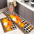 thumbnail image 1 of Leodye Fall Pumpkin Decorative Kitchen Rugs Set of 2,Non Skid Washable, Home Seasonal Fall Holiday Party Autumn Harvest Thanksgiving Kitchen Mat, 1 of 3