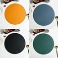 thumbnail image 1 of Leodye Faux Leather Round Placemats and Coasters, Coffee Mats Kitchen Table Mats, Waterproof, Easy to Clean for Round Table, Dining Table, 1 of 7