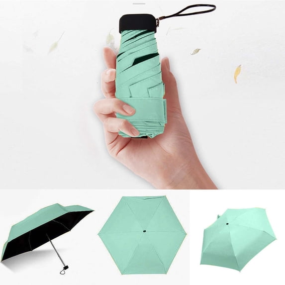 Leodye Folding Sun Umbrella - Blocker Sun Protection Umbrella, Small Micro Travel Parasol Design