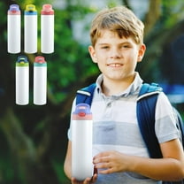 Leodye Insulated Stainless Steel Water Bottle for Kids for Girls Boys with Name Straw Lid Customized Children Cups Gifts for School Travel 600ML