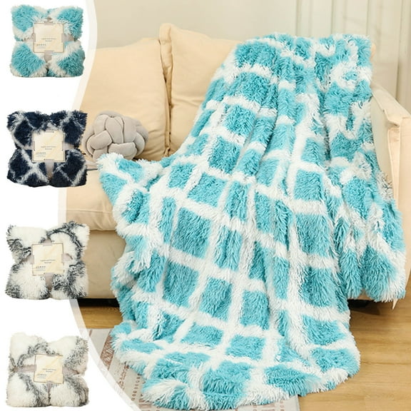 Leodye Lint Blanket Printed Blanket Double Layer Lint Sofa Blanket ,Multifunctional Small Blanket, 70x50CM