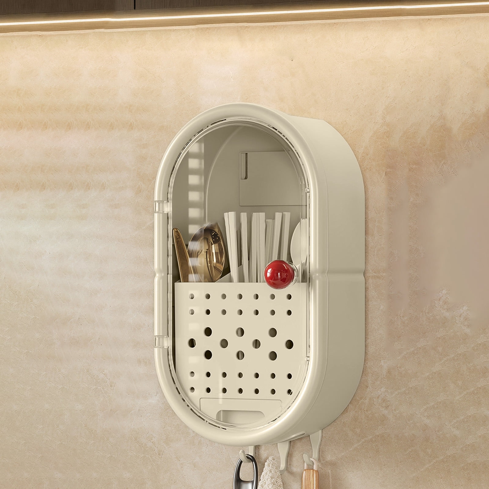 Leodye Magnetic Door Chopstick Cage Rack,Wall-Mounted Kitchen Utensil ...