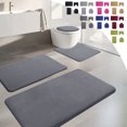 thumbnail image 1 of Leodye Memory Foam Bathroom Rugs Set 4 Pieces, Soft Non Slip Bathroom Mats Set, Extra Thick Bath Mats for Bath Room, Machine Washable Bath Rugs for Tub, Toilet and Floor, 1 of 9