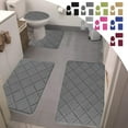 thumbnail image 1 of Leodye Memory Foam Bathroom Rugs Set 4 Pieces, Soft Non Slip Bathroom Mats Set, Extra Thick Bath Mats for Bath Room, Machine Washable Bath Rugs for Tub, Toilet and Floor, 1 of 7