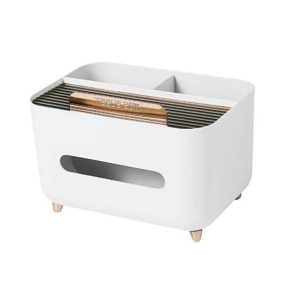 Leodye Multifunction Rectangular Tissue Holder Cover Case Facial Tissue Paper Box Napkins Dispenser Container Stylish Remote Control Desk Storage for Living Room Bedroom Dressers Home office