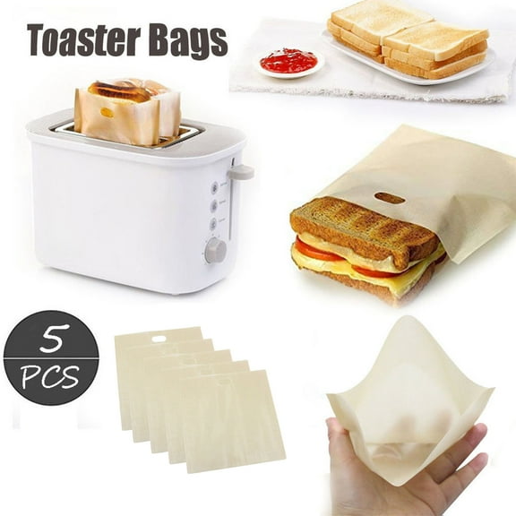 Leodye Non-Stick Toaster Bags Reusable – Grilled Cheese Bags, Heat-Resistant & Easy to Clean | Mess-Free Toasting, Sandwiches
