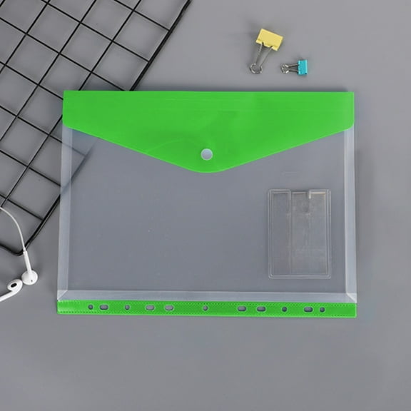 Leodye Plastic Envelopes Poly Zip Envelope Clear Zipper Pouches File Folders, A4, Letter Size, 11 hole , for School and office Supplies