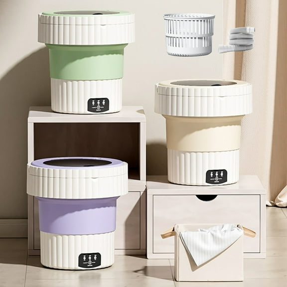 Leodye Portable Washing Machine, Upgraded Mini Washer with Spin Basket Laundry Machine, Cleaning Modes Suitable for Small Clothes, Foldable Design Ideal for Apartment, Home and Hotel