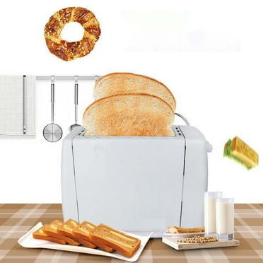 Leodye Retro Toaster 2 Slice with 6 Functions Stainless Steel Features Removable Crumb Tray Under Base Cord Storage White
