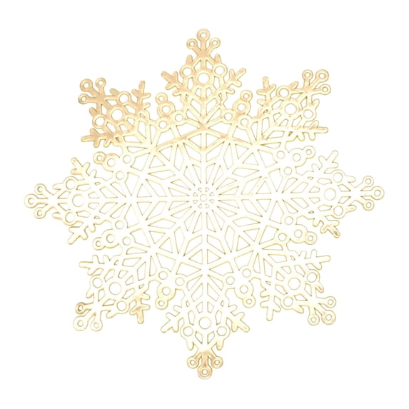 Leodye Round Snowflake Placemats Set of 1, Washable Wipeable Non Slip Stain Heat Resistant Dining Table Mats for Valentines Wedding Party Decoration-15x15x0.2in