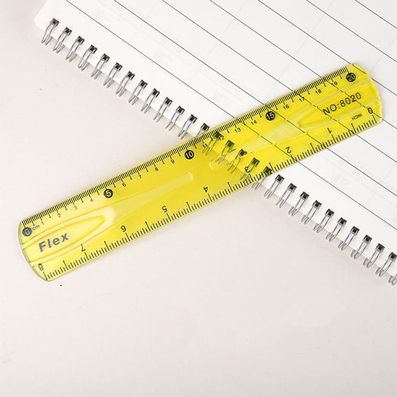 Leodye Ruler Drawing Ruler,Plastic,Soft,Super Elastic,Translucent,7.9in,Clear Scale,Multi-functional,Bright Color,Lightweight,Student Stationery,Ideal for Study Work Drawing Measuring Curved Surfaces