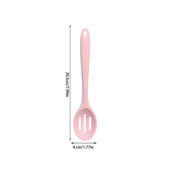 Leodye Silicone Skimmer Spoon Set 1, Non-Stick Cooking Slotted Colander Spoon Skimmer Strainer, Kitchen Sink Ladle Strainer Silicone Filter Spoon with Long Handle-8IN