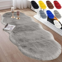 Leodye Soft Runner Rugs for Bedroom Living Room Plush Fluffy Rug 55in, Shag Furry Area Rug Carpet Non Shedding for Room Home Decorative