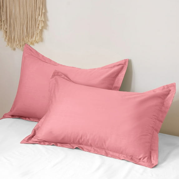 Leodye Solid Color Pillowcases Set of 2, Soft & Breathable Pillow Covers for Bed, Cotton Pillow Case with Envelope Closure