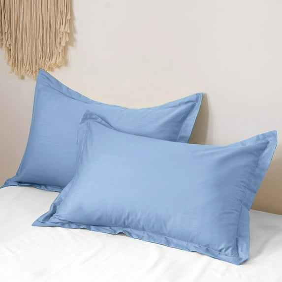 Leodye Solid Color Pillowcases Set of 2, Soft & Breathable Pillow Covers for Bed, Cotton Pillow Case with Envelope Closure