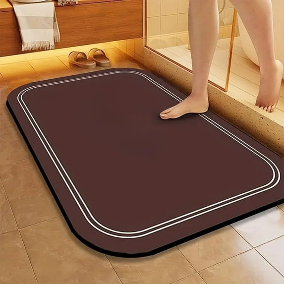 Leodye Stone Bath Mat Diatomaceous Earth Shower Mat Non-Slip Super Absorbent Diatomite Stone Bath Mats for Bathroom Floor Quick Drying Natural Easy to Clean(16x23.62in )