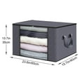 thumbnail image 1 of Leodye Storage 1-Pack Clothes Organizer Storage Bags Foldable Storage Box with Large Clear Window Sturdy Handles for Closet, Dorm, Pillows, Bedding, Clothes, Blankets-23.6*15.7*13.7 inches., 1 of 2