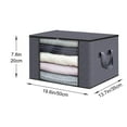 thumbnail image 1 of Leodye Storage 1-Pack Clothes Organizer Storage Bags Foldable Storage Box with Large Clear Window Sturdy Handles for Closet, Dorm, Pillows, Bedding, Clothes, Blankets-19.6*13.7*7.8 inches, 1 of 2