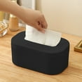 thumbnail image 1 of Leodye Tissue Box Cover with Base, Square Plastic Tissue Box Holder Decorative Tissue Cover Modern Cube Facial Tissue Dispenser for Bathroom Vanity Countertop, Living Room, Bedroom, 1 of 6