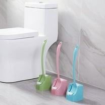 Leodye Toilet Bowl Brush Holder Set of 1: Bathroom Deep Cleaning Toilet Cleaner Scrubber Under Rim with Curved Bristle for Dead Corner Clean