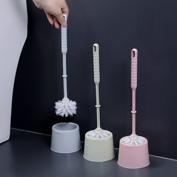 Leodye Toilet Brush, Compact Size Toilet Bowl Brush , Small Size Plastic Holder Easy to Hide, Space Saving for Storage, Easy to Assemble