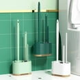 thumbnail image 1 of Leodye Toilet Brush and Holder, Toilet Bowl Brush with Long Handle, Plastic Holder Easy to Hide, Drip-Proof, Easy to Assemble, Deep Cleaning, 1 of 8