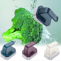 Leodye Vegetable Cleaning Brush, Rubber Handle Produce Scrubbing Brush