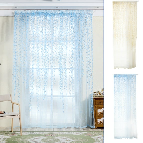 Leodye Voile Sheer White Curtains - Transparent Light Weight Soft Window Treatment Curtain Panels with Rod Pocket Top for Patio Door