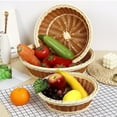 thumbnail image 1 of Leodye Woven Storage Basket, Fruit, Bread, Vegetable, Storage Basket, Hand Woven Oval Food Basket, Tabletop Fruit and Vegetable Gift Basket, 1 of 6