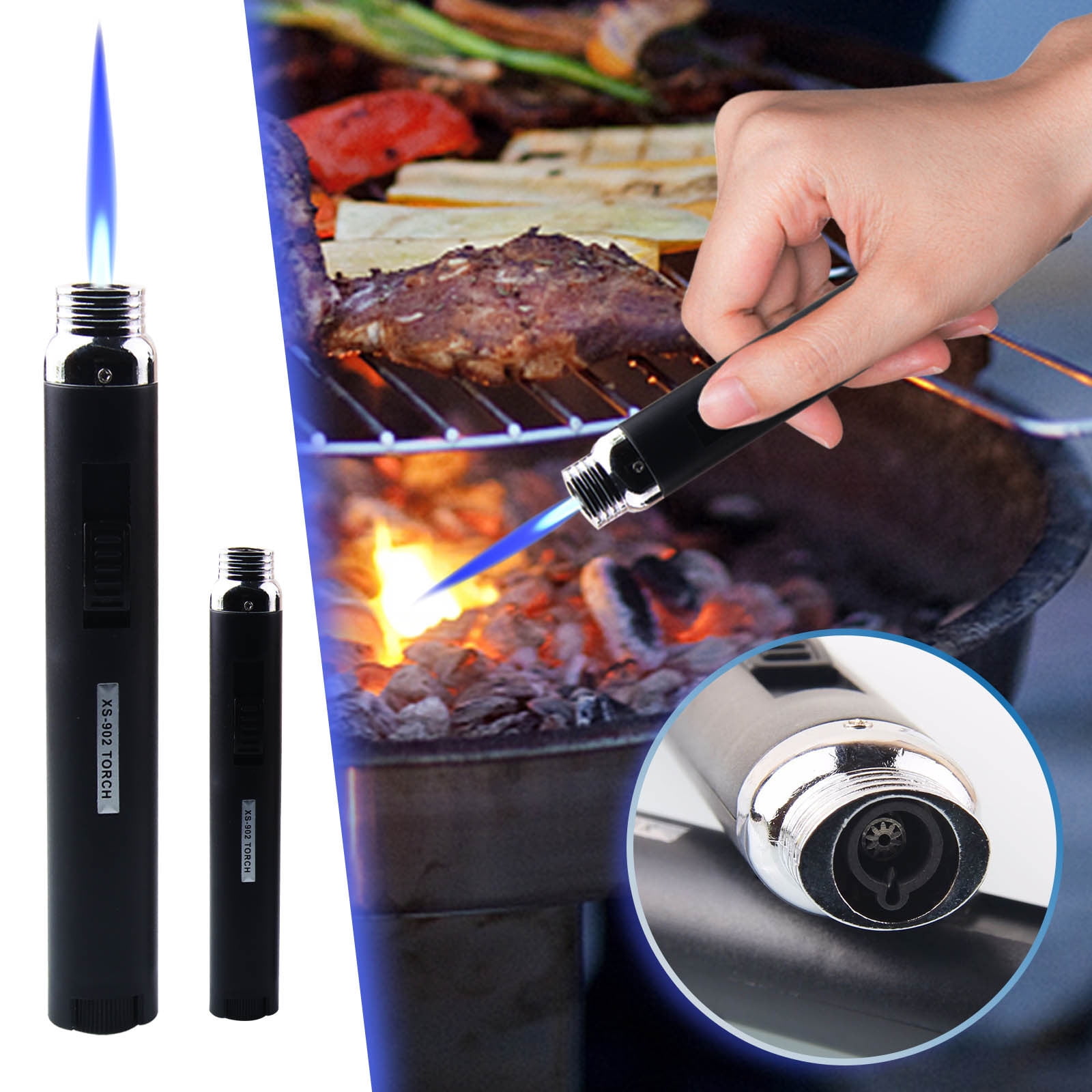Leodye XS-902 Windproof Blue Flame Lighter,Inflatable Design,Birthday ...