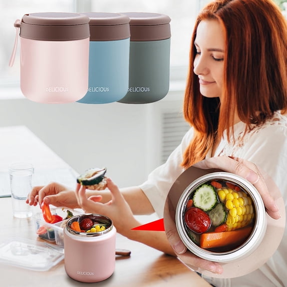 Leodye thermal Soup Cup Insulated Capacity304 Stainless Steel Travel Mug for Hot Meals