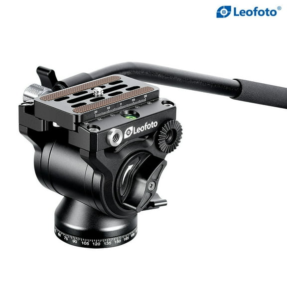 Leofoto  Mini Fluid Head for Optics w/ Standard Handle, Arca, Black