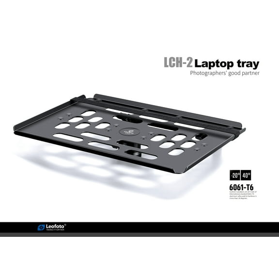 Leofoto LCH-2 16" Laptop / Projector Tray / Combined with Tripod 3/8" &1/4" Mounting Sockets / Arca Swiss Dovetail Panning Base