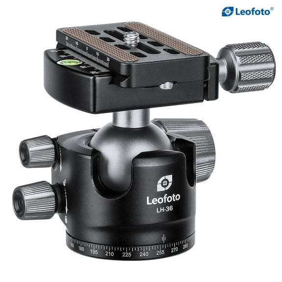 Leofoto Low Profile Ball Head & QR Plate, Arca, Black